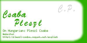 csaba pleszl business card